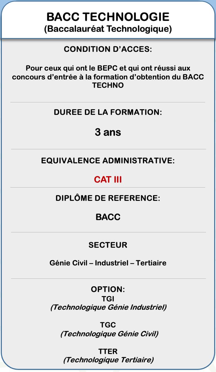 BACC PROFESSIONNEL